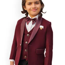 BAESD Boys Slim-Fit Single-Breasted Five-Piece Party Suit image 1