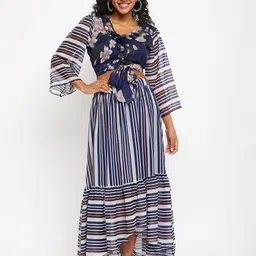 Bitterlime Floral Printed V-Neck Ruffles Top-picture-11