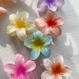 CHRONEX  3-Pcs Floral Hair Big Hawaiian Claw Hair Clips-image-25