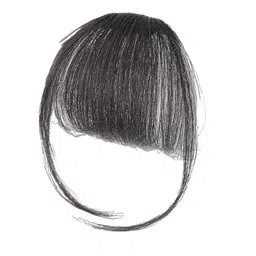 FIMBUL Human Hair Clip-On Short Air Bangs Fringe Hair Extensions - Black 04-image-42