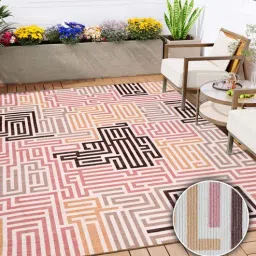 kaleen india Flamingo Geometric Polyester 4' X 6' Machine Made Carpet-picture-34