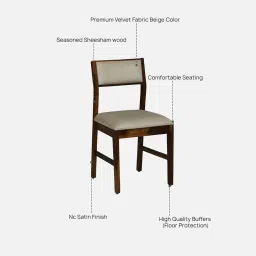 woodsworth from pepperfry Ebeltoft Sheesham Wood 6 Seater Dining Set In Provincial Teak Finish With Porcelain Top image 5