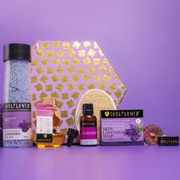 Soulflower Lavender Hexagon Bath & Body Skincare Beauty Gift Set-picture-30