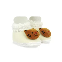 BAESD Infants Self Design Cotton Fur Booties-image-1