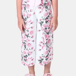 One Friday Girls Cotton Floral Printed Relaxed Culottes Trousers-picture-32