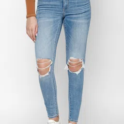 AMERICAN EAGLE OUTFITTERS Women Slim Fit Low-Rise Highly Distressed Heavy Fade Jeans-image-55