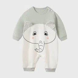 StyleCast Infant Boys Grey Printed Cotton Rompers-picture-38