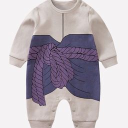 StyleCast Infant Boys Grey Blue Printed Cotton Rompers-picture-4