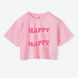 JUSTICE Girls Typography Printed Round Neck Pure Cotton Boxy Fit T-shirt-picture-28