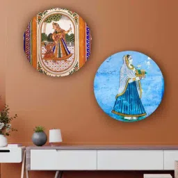 Round Brown Nobel Woman And Child Canvas Set Of 2 Art Print By The Artment-image-78