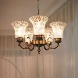 fos lighting Otto Gold Metal Shaded Chandelier-picture-10