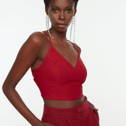 Trendyol Maroon Solid Styled Back Lightly Padded Bra-picture-8