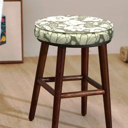 Chumbak Grey & White Printed Round Ottomans-picture-20
