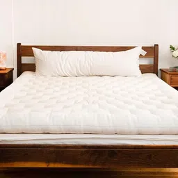 Imsmartmart Cotton Quilt White Mattress, 72x72x5 Inches, Double Bed Size, Extra Thick Padding, Foldable, Rollable Movable Picnic Cotton Mattress image 1