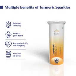 Kerala Ayurveda Turmeric Sparkles 10 Tablets | Effervescent Tablets | Immunity Booster | Fights Inflammation | For Strong and Healthy joints | Ginger Flavour | No added Sugar | Vegan Friendly | image 3