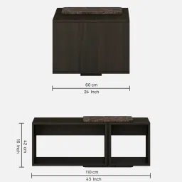 spacewood Kosmo Coffee Table in Brown Finish image 2