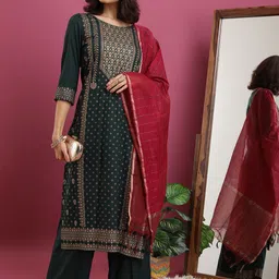 Vishudh Ethnic Motifs Printed Regular Kurta with Palazzos & With Dupatta-picture-27