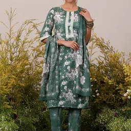 Libas Floral Printed Thread Work Kurta with Palazzos & Dupatta-picture-34