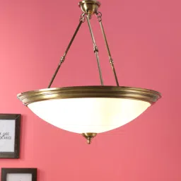 fos lighting White & Gold Brass & Glass Chandelier image 1