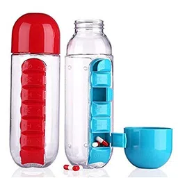 TOPHAVEN Plastic Pill & Vitamin Organizer Water Bottle, 750ml, Set of 1 image 2