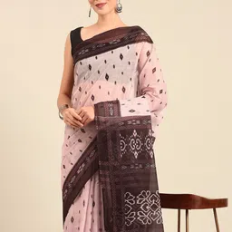 SHANVIKA Ethnic Motifs Ikat Print Pure Cotton Saree-picture-42