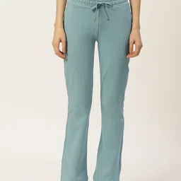 FEMEA Women Sea Green Solid Bootcut Fit Track Pants-picture-36