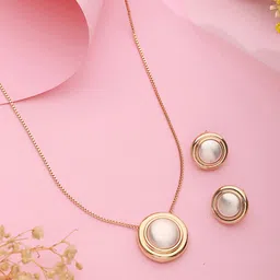 SARAF TRENDZ Anti-tarnish Gold-Plated Stainless Steel Pearls Beaded Jewellery Set-picture-17