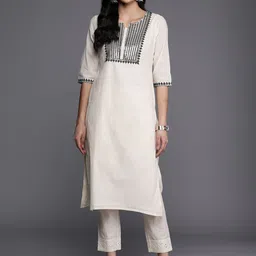 Libas Sequins Yoke Design Straight Kurta-image-50