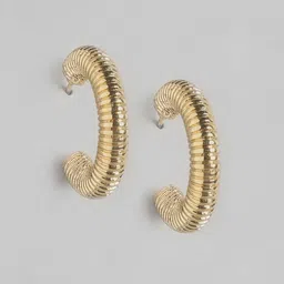 Forever New Gold-Plated Circular Half Hoop Earrings image 1