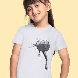 BRATMA Kids White & Grey Pure Cotton Printed T-shirt-picture-37