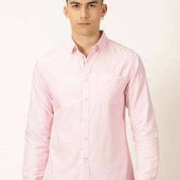 Moda Rapido Men Pink Classic Slim Fit Opaque Casual Shirt-picture-38