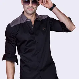 ALMATY Comfort Slim Fit Spread Collar Cotton Casual Shirt-image-13