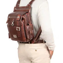 Hidesign Men Brown Leather Backpack-picture-34