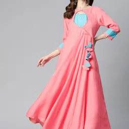 JAIPUR PRIME Gotta Patti Detail Angrakha Style Anarkali Kurta with Trousers-picture-33