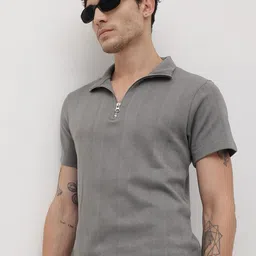 The Roadster Lifestyle Co. Men Striped Polo Collar T-shirt-image-10