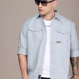 The Roadster Life Co. Drop Shoulder Sleeves Relaxed Fit Pure Cotton Casual Shirt-image-15
