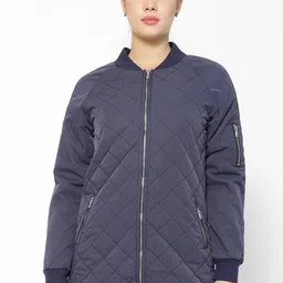 Gipsy Women Navy Blue Solid Puffer Jacket-image-12