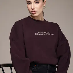 French Connection Ribbed Drop-Shoulder Sleeve Crewneck Sweatshirt-picture-24