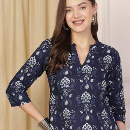 Anouk Rustic Women Ethnic Motifs Printed Mandarin Collar Pure Cotton Top-picture-31