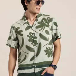 HERE&NOW Men Floral Printed Relaxed Fit Casual Shirt-picture-31