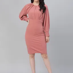 Athena Nude-Coloured Sheath Dress-picture-28