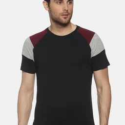 YAK YAK Men Black Slim Fit Solid Round Neck Pure Cotton T-shirt-picture-11