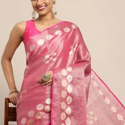 Leeza Store Pink Woven Design Banarasi Saree-picture-33