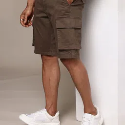The Roadster Lifestyle Co. Men Solid Cargo Shorts-image-79