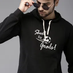 Campus Sutra Men Black Printed Hooded Sweatshirt-picture-39