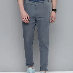 The Indian Garage Co Men Blue Slim Fit Trousers-picture-6
