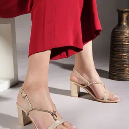 DressBerry Embellished Party Block Heel Sandals-picture-30