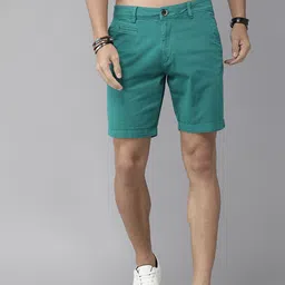 Roadster Men Turquoise Blue Solid Regular Fit Shorts-picture-18