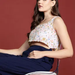 all about you Shoulder Straps Floral Print Crop Top image 1