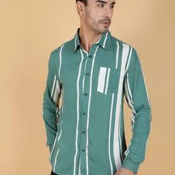 Kotty Men Relaxed Spread Collar Graphic Printed Cotton Casual Shirt-picture-17